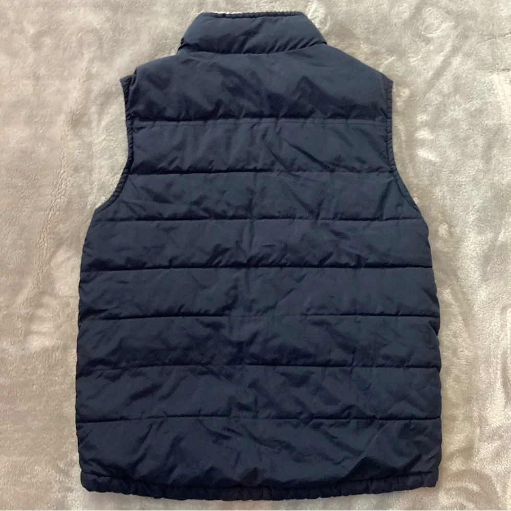 Gymboree Navy Blue Fleece Lined Puffer Vest Boys Large 10 12 Full Zip